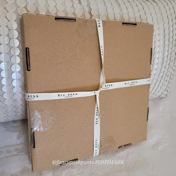 new!RAE DUNN white wedding engagement anniversary coaster 4 piece set sealed - Picture 6 of 12